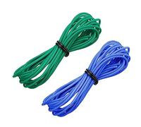 sourcing map Cable de Silicona Calibre 22, 2 Alambres Eléctrico Trenzado 22 AWG, Alambre de Cobre Estañado Flexible, Cable de Conexión de Alta Temperatura Azul y Verde 3,0 m para Modelo Auto
