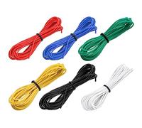 sourcing map Cable de Silicona Calibre 26 Cables Eléctrico 26 AWG 3,0m 6pcs | Alambre Trenzado, Cobre Estañado Flexible, Cable Conexión Alta Temperatura, 6 Colores, para Modelo de Auto