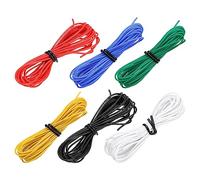 sourcing map Cable de Silicona Calibre 28 Cables Eléctrico 28 AWG 3,0m 6pcs | Alambre Trenzado, Cobre Estañado Flexible, Cable Conexión Alta Temperatura, 6 Colores, para Modelo de Auto