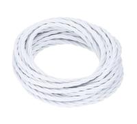 sourcing map Cable de tela trenzado de 32.8 pies, cable eléctrico cubierto de tela 18/3, cable eléctrico industrial vintage para lámpara colgante, proyecto de bricolaje, color blanco