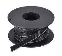 sourcing map Cable Plano de 28 AWG, Cable de Silicona de 6 Pines, Alambre de Cinta de Calibre 28, Cable Plano de Silicona 3,0 m/10 Pies Negro, Alambre de Cobre Estañado Trenzado