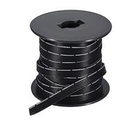 sourcing map Cable Plano de 28 AWG, Cable de Silicona de 6 Pines, Alambre de Cinta de Calibre 28, Cable Plano de Silicona 15 m/50 Pies Negro, Alambre de Cobre Estañado Trenzado