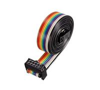 sourcing map Cable Plano de Cinta Arco Iris IDC 10P Conector FC/FC Tipo A, 1M, Paso de 2,54 mm