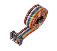 sourcing map Cable Plano de Cinta Arco Iris IDC 12P Conector FC/FC Tipo A, 1M, Paso de 2,54 mm
