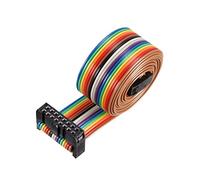 sourcing map Cable Plano de Cinta Arco Iris IDC 16P Conector FC/FC Tipo A, 1M, Paso de 2,54 mm