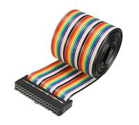 sourcing map Cable Plano Idc 30 Pines Flexible Multicolor Cinta Arco Iris Cable Puente 128cm 2.54mm Pitch,1pcs