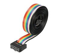 sourcing map Cable Plano Idc De 10 Pines Flexible Multicolor Cinta Arco Iris 148cm De Cable De Puente De Paso De 2,54 mm