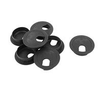 sourcing map Cable Redondo del Agujero del diseño de Mesa de Ordenador y Ojal 35 x 45 mm 7 Piezas Negro