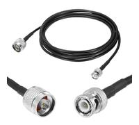 sourcing map Cable RG58 N tipo a BNC negro de 3 m, 50 ohmios de baja pérdida BNC macho a N macho, cable de puente de extensión coaxial para antena de analizador de espectro, radio jamón, osciloscopio