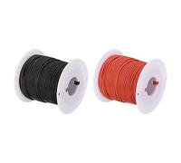 sourcing map Cable Silicona Calibre 24, 2 Cables Eléctrico Trenzado 24 AWG, Alambre de Cobre Estañado Flexible, Carrete de Alambre Conexión Alta Temperatura Negro y Rojo 30 m para Modelo Auto