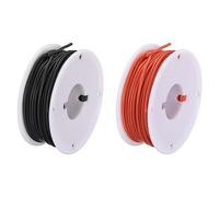 sourcing map Cable Silicona Calibre 26, 2 Cables Eléctrico Trenzado 26 AWG, Alambre de Cobre Estañado Flexible, Carrete de Alambre Conexión Alta Temperatura Negro y Rojo 15 m para Modelo Auto