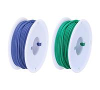 sourcing map Cable Silicona Calibre 26, 2 Cables Eléctrico Trenzado 26 AWG, Alambre de Cobre Estañado Flexible, Carrete de Alambre Conexión Alta Temperatura Azul y Verde 15 m para Modelo Auto