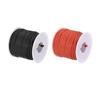 sourcing map Cable Silicona Calibre 28, 2 Cables Eléctrico Trenzado 28 AWG, Alambre de Cobre Estañado Flexible, Carrete de Alambre Conexión Alta Temperatura Negro y Rojo 75 m para Modelo Auto