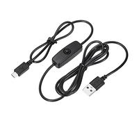 sourcing map Cable USB con Interruptor de Encendido/Apagado 501, Cable de Alimentación USB Macho a Micro USB Macho 150cm para Equipo Digital Lámpara LED de Escritorio Tira LED, Negro