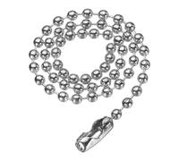 sourcing map Cadena de bolas de acero inoxidable, collar de cuentas redondas, cadenas de identificación con conectores y cierres para hombres y mujeres, joyería, pulseras, llavero, 33.5", Cadena de