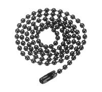 sourcing map Cadena de bolas de hierro, collar de cuentas redondas, cadenas con conectores y cierres para hombres y mujeres, joyería, pulseras, llavero, 27.6", Hierro, Cadena de bolas