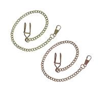 sourcing map Cadena de reloj de bolsillo, cadena de reloj de bolsillo vintage de aleación con cierres de langosta para hombre, chaleco traje formal, Cobre, bronce