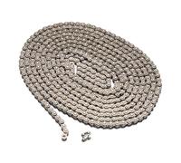 sourcing map Cadena de rodillos de acero al carbono #25H/ DIN/ISO 04CH de 10 pies de paso de 1/4 pulgadas con 1 conector maestro gratis para karts, bicicletas, 480 eslabones