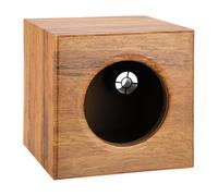 sourcing map Caja de altavoz de madera con puerto de 5 pulgadas, caja de subwoofer con ventilación individual de madera a rayas, caja de altavoz de audio para coche, camión, caja de altavoces para