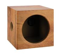 sourcing map Caja de altavoz de madera con puerto de 6.5 pulgadas, caja de subwoofer con ventilación individual de madera a rayas, caja de altavoz de audio para coche, camión, caja de altavoz para