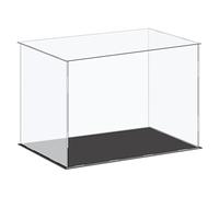 sourcing map Caja de exhibición acrílica Caja de plástico en forma de cubo Caja de almacenamiento transparente pequeña autoensamblada a prueba de polvo para artículos coleccionables 41x21x25.5cm