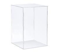 sourcing map Caja de exhibición transparente, caja acrílica ensamblada, caja transparente a prueba de polvo de 25x25x40cm para artículos coleccionables, manualidades