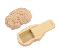 sourcing map Caja de llaves oculta de roca falsa, oculta una llave de repuesto, impermeable, caja de almacenamiento de llaves, piedra para decoración de jardín exterior, color caqui