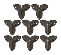 sourcing map Caja Esquina Protector Vintage Triangular Bronce 8pcs