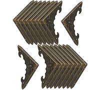 sourcing map Caja Esquina Protector Vintage Triangular Metal Marco Esquina Protectores para Muebles Escritorio joyería caja de la tabla Tono de bronce 18 piezas