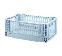sourcing map Cajas plegables, 11.7 x 7.8 x 4.7 pulgadas, cestas de almacenamiento apilables de plástico con asa, pequeños contenedores de almacenamiento para dormitorio, oficina, aula, baño
