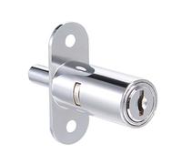 sourcing map Cajón Escritorio Armario Guardaropa Empuje Émbolo Bloqueo, 3/4" Cilindro Diámetro 1-1/2" Cilindro Longitud, Zinc Aleación Cromado Acabado, Llaves Diferentes