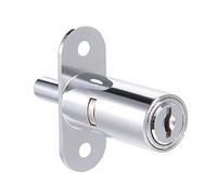 sourcing map Cajón Escritorio Armario Guardaropa Empuje Émbolo Bloqueo, 3/4" Cilindro Diámetro 1-1/2" Cilindro Longitud, Zinc Aleación Cromado Acabado, Llaves Iguales