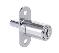 sourcing map Cajón Escritorio Armario Guardaropa Empuje Émbolo Bloqueo, 3/4" Cilindro Diámetro 1-1/4" Cilindro Longitud, Zinc Aleación Cromado Acabado, Llaves Iguales