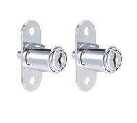 sourcing map Cajón Escritorio Armario Guardaropa Empuje Émbolo Bloqueo, 3/4" Cilindro Diámetro 7/8" Cilindro Longitud, Zinc Aleación Cromado Acabado, Llaves Diferentes 2uds