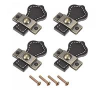 sourcing map Cajón Perillas - 1.89" 4uds Cuero Puerta Tiradores Tocador Manijas para Maleta Muebles Reemplazo con Montaje Tornillos, Negro