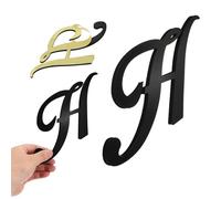sourcing map Calcomanías de pared con espejo del alfabeto 3D, calcomanía de pared de acrílico de 10 pulgadas, autoadhesivas, letras de casa, número de letras, decoración del hogar, letrero artístico