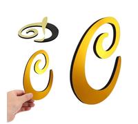 sourcing map Calcomanías de pared con espejo del alfabeto 3D, calcomanía de pared de acrílico de 8 pulgadas, autoadhesivas, letras de casa, números de casa, decoración del hogar, letrero artístico