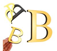 sourcing map Calcomanías de pared con espejo del alfabeto 3D, calcomanía de pared de acrílico del alfabeto, autoadhesivas, letras para casa, decoración del hogar, letrero artístico para sala de estar