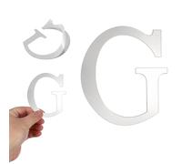 sourcing map Calcomanías de pared con espejo del alfabeto 3D, de 4 pulgadas, acrílico, autoadhesivas, letras de casa, números, decoración del hogar, letrero artístico para sala de estar, decoración