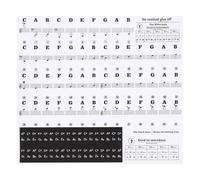 sourcing map Calcomanías de teclado de piano para 88/61/54/49 teclas, extraíble con letra de piano, guía de notas para principiantes, ayuda de aprendizaje musical, color negro
