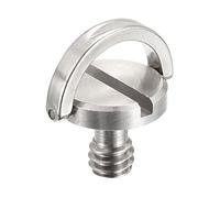 sourcing map Cámara Trípode Tornillo - 1/4" Macho Montaje Tornillo Adaptador Ranurado 0.39" Longitud con Medio Anillo para Cámara Soporte Micrófono Soporte de Inoxidable Acero