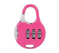 sourcing map Candado de combinación de 3 dígitos, grillete de 3 mm, cerradura de aleación de zinc, rojo rosa