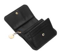 sourcing map Cartera de cuero con tarjetero minimalista con bolsillo frontal para mujeres y hombres, regalo en cumpleaños, Acción de Gracias, color negro, Black