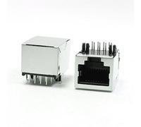 sourcing map CAT5/5e/6 Ordenador LAN 8P8C RJ45 PCB Jack Conectores Hembra 5 Piezas