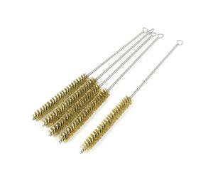 sourcing map Cepillo de alambre de tubo para limpieza de placa de 15 mm x 30 cm 5 piezas