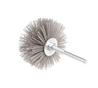 sourcing map Cepillo de rueda de nailon 80 granos Cabezal de molienda con vástago roscado de 6mm