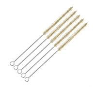 sourcing map Cepillo escobilla brocha de Limpieza con asa de torsión de cerdas para Tubos de ensayo biberones de 10mm de diámetro 5 Piezas