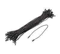 sourcing map Cera Cuerda Colgar Etiqueta Cuerda Presión Bloquear Alfileres Lazo Precio Etiqueta Sujetador Plástico Etiquetas Corbatas Negras 7.8 Pulgadas Paquete de 500