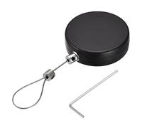 sourcing map Cerradura de Cable Retráctil Redonda con Autoadhesivo Negro | 2 Bloqueo de Seguridad de Control Remoto, Cuerda Antipérdida, Bloqueo de Cable de Hardware, Fuerza de Tracción 600g