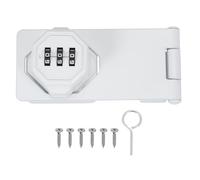 sourcing map Cerradura de combinación sin llave, perilla giratoria de 4 pulgadas, no requiere taladrar, puerta de seguridad, puertas pequeñas, gabinetes, baño, armario, valla, garaje, jardín (blanco)